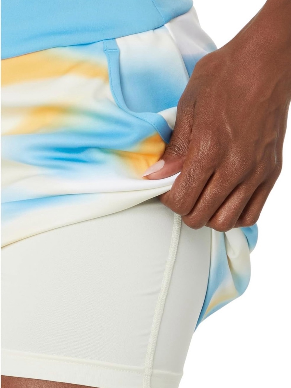 Adidas Ultimate365 Printed Golf Skort NWT Ivory Blue Yellow Size Large - Picture 3 of 8